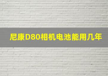 尼康D80相机电池能用几年