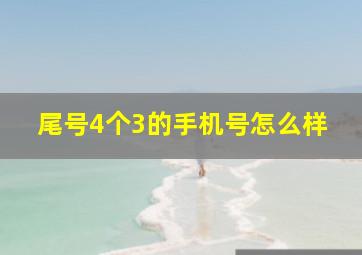 尾号4个3的手机号怎么样