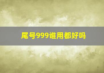 尾号999谁用都好吗