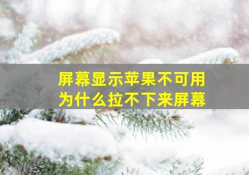 屏幕显示苹果不可用为什么拉不下来屏幕