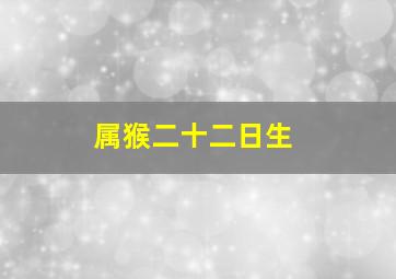 属猴二十二日生