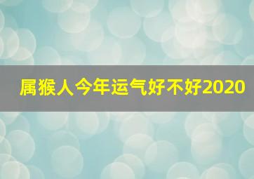 属猴人今年运气好不好2020