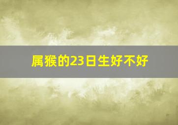 属猴的23日生好不好