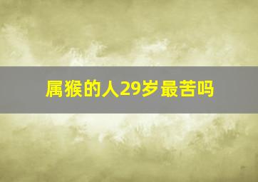 属猴的人29岁最苦吗