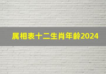 属相表十二生肖年龄2024