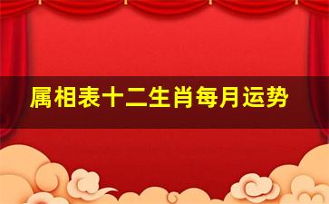 属相表十二生肖每月运势