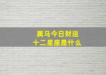 属马今日财运十二星座是什么