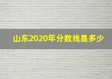 山东2020年分数线是多少