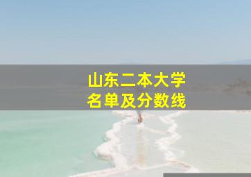 山东二本大学名单及分数线