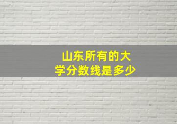 山东所有的大学分数线是多少