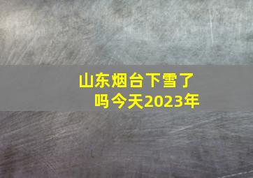 山东烟台下雪了吗今天2023年