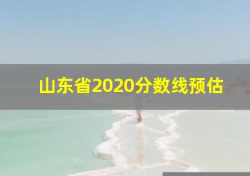 山东省2020分数线预估