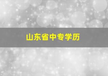 山东省中专学历