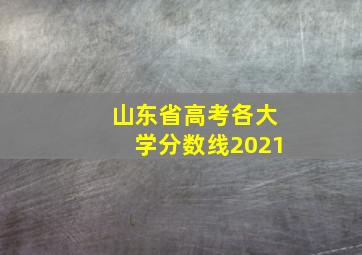 山东省高考各大学分数线2021