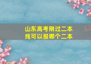 山东高考刚过二本线可以报哪个二本