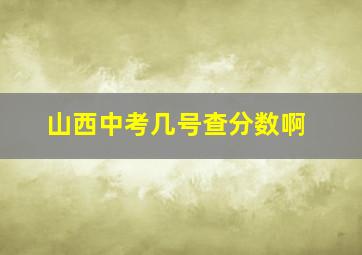 山西中考几号查分数啊