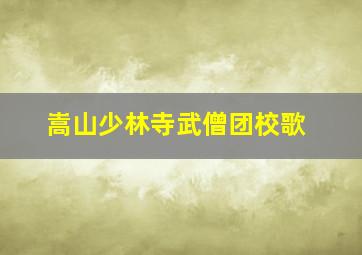 嵩山少林寺武僧团校歌