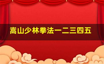 嵩山少林拳法一二三四五