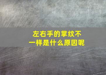 左右手的掌纹不一样是什么原因呢