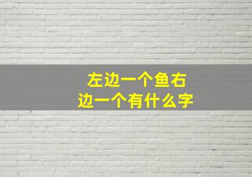 左边一个鱼右边一个有什么字