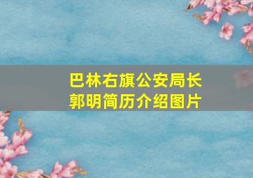 巴林右旗公安局长郭明简历介绍图片