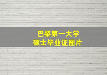 巴黎第一大学硕士毕业证图片