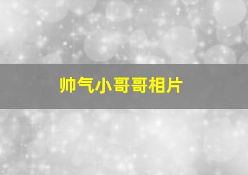 帅气小哥哥相片