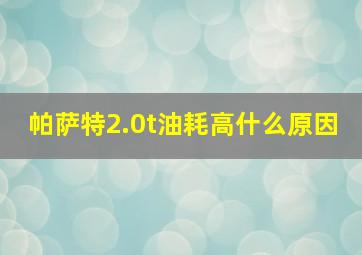 帕萨特2.0t油耗高什么原因