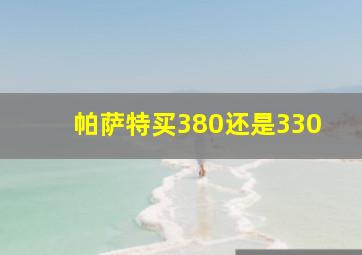 帕萨特买380还是330