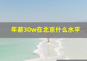 年薪30w在北京什么水平