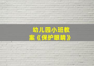 幼儿园小班教案《保护眼睛》