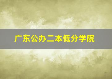 广东公办二本低分学院