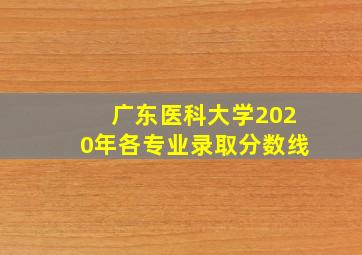 广东医科大学2020年各专业录取分数线