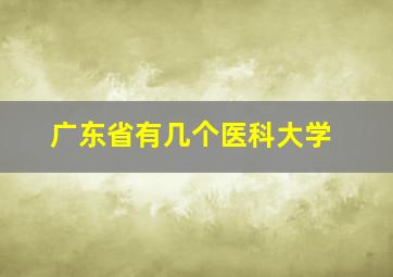 广东省有几个医科大学