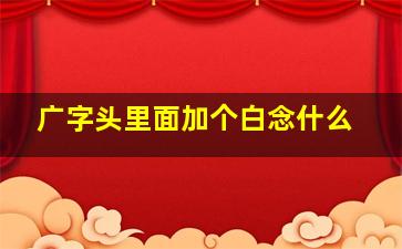 广字头里面加个白念什么