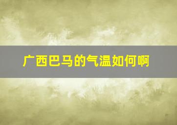 广西巴马的气温如何啊