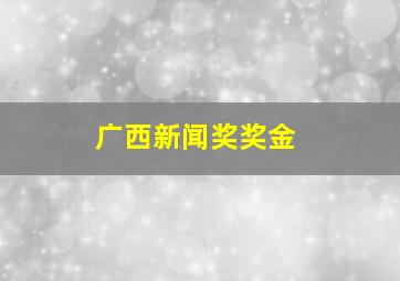 广西新闻奖奖金