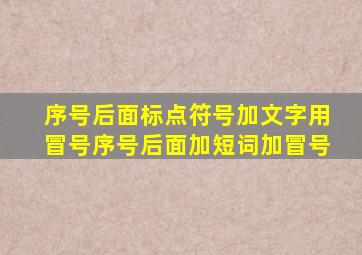 序号后面标点符号加文字用冒号序号后面加短词加冒号