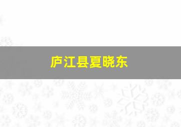 庐江县夏晓东