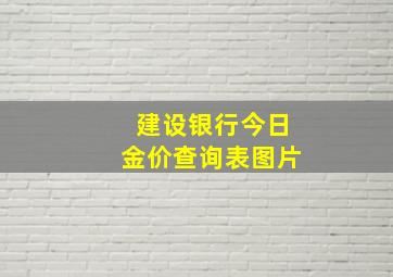 建设银行今日金价查询表图片