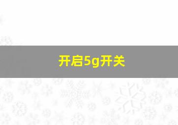 开启5g开关