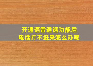 开通语音通话功能后电话打不进来怎么办呢