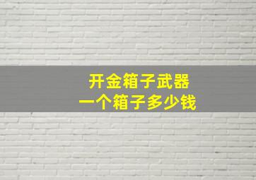 开金箱子武器一个箱子多少钱