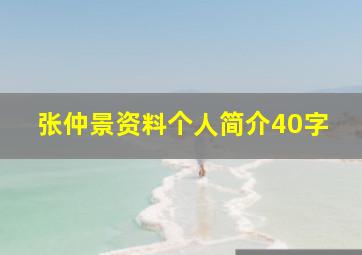 张仲景资料个人简介40字