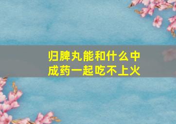 归脾丸能和什么中成药一起吃不上火