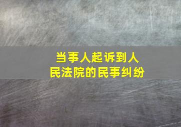 当事人起诉到人民法院的民事纠纷