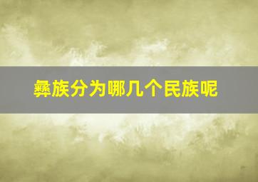 彝族分为哪几个民族呢