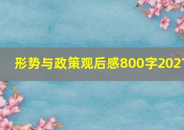 形势与政策观后感800字2021