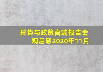 形势与政策高端报告会观后感2020年11月