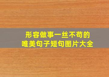 形容做事一丝不苟的唯美句子短句图片大全